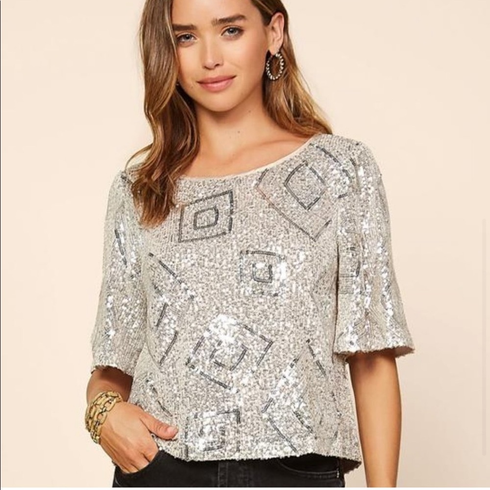 Skies are Blue sequin top; size xs